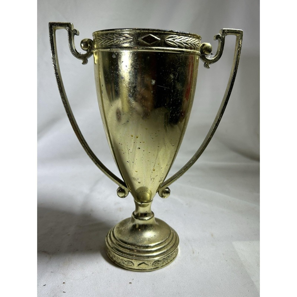 Vintage Gold Cup Trophy Award Topper Decor Collectible 8" Tall